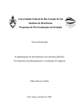 Universidade Federal Do Rio Grande Do Sul Instituto De Biociências