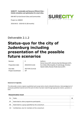 Status-Quo for the City of Judenburg Including Presentation of the Possible Future Scenarios
