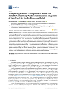 Interpreting Farmers' Perceptions of Risks and Benefits Concerning