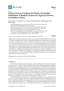 Citizen Science Confirms the Rarity of Fruit Bat Pollination of Baobab