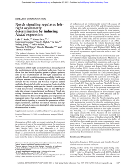 Notch Signaling Regulates Left