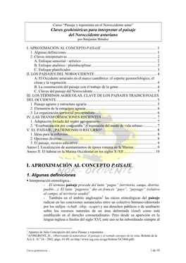 Claves De Interpretación Del Paisaje