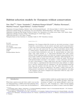 Habitat Selection Models for European Wildcat Conservation