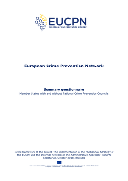 Summary Questionnaire Member States with and Without National Crime Prevention Councils