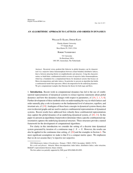 An Algorithmic Approach to Lattices and Order in Dynamics