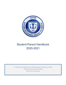 Student-Parent Handbook 2020-2021