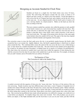 Designing an Accurate Sundial for Clock Time