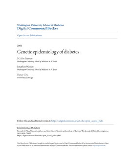 Genetic Epidemiology of Diabetes M
