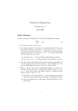Numerical Integration Euler Method