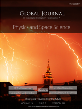 Global Journal of Science Frontier Research: a Physics & Space Science