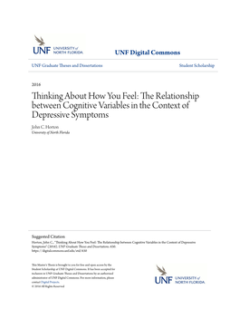 The Relationship Between Cognitive Variables in the Context of Depressive Symptoms John C