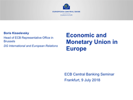 Economic and Monetary Union in Europe