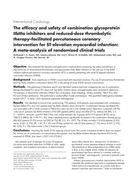 The Efficacy and Safety of Combination Glycoprotein Iibiiia Inhibitors And