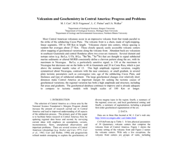 Volcanism and Geochemistry in Central America: Progress and Problems M