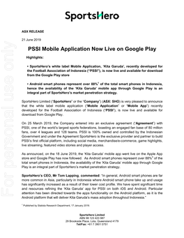 PSSI Mobile Application Now Live on Google Play