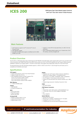 ICES 200 Intel® Coretm Duo/ Solo/ Celeron® Family Processors