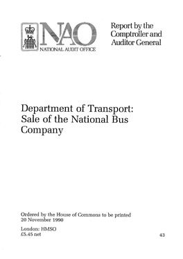 Department of Transport: Sale of the National Bus Company