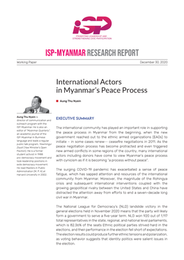 International Actors in Myanmar's Peace Process