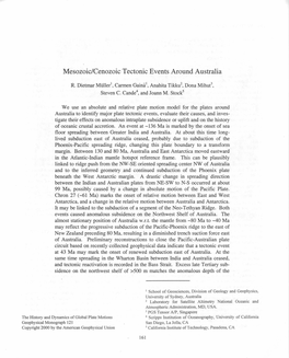 Mesozoic/Cenozoic Tectonic Events Around Australia