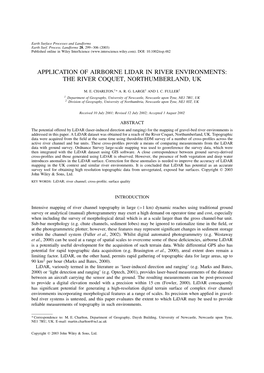 Application of Airborne Lidar in River Environments: the River Coquet, Northumberland, Uk