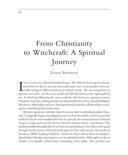 From Christianity to Witchcraft: a Spiritual Journey