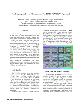 Architecting for Power Management: the IBM® POWER7™ Approach