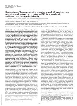 Expression of Human Estrogen Receptor