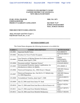 Fema Trailer Mdl No. 1873 Formaldehyde Product Liability Litigation Section “N-5” Judge Engelhardt Mag