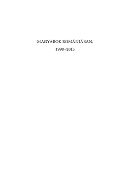 Magyarok Romániában, 1990–2015 Tanulmánykötet