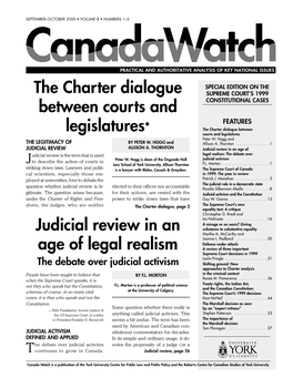 The Charter Dialogue Between Courts and Legislatures* Judicial Review In