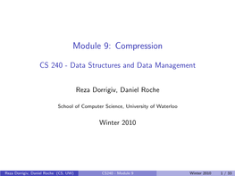 Module 9: Compression