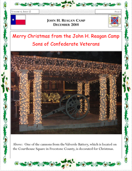 Merry Christmas from the John H. Reagan Camp Sons of Confederate Veterans