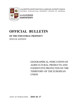 Official Bulletin of the Industrial Property Special Edition