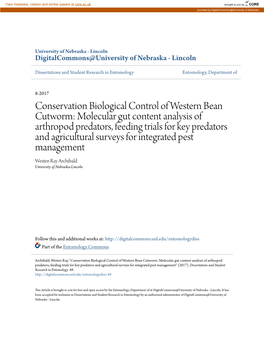 Conservation Biological Control of Western Bean Cutworm