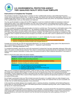 Tier I Qualified Facility Spcc Plan Template