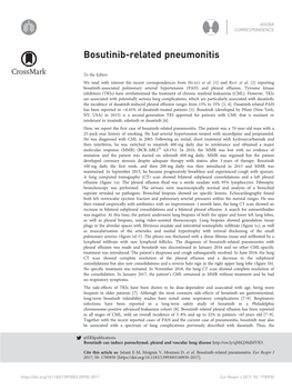 Bosutinib-Related Pneumonitis