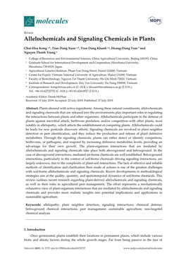 Allelochemicals and Signaling Chemicals in Plants