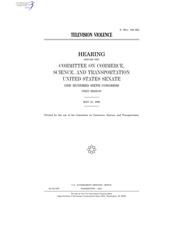 Television Violence Hearing Committee on Commerce