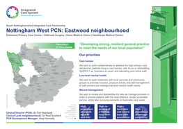 Eastwood Neighbourhood Eastwood Primary Care Centre | Giltbrook Surgery | Hama Medical Centre | Newthorpe Medical Centre