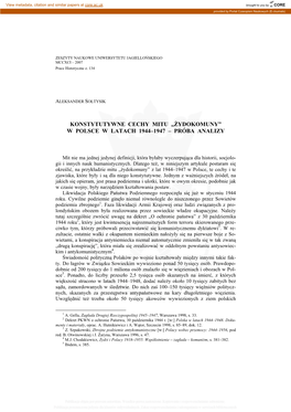 „Żydokomuny” W Polsce W Latach 1944–1947 – Próba Analizy