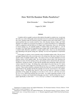 How Well Do Random Walks Parallelize?