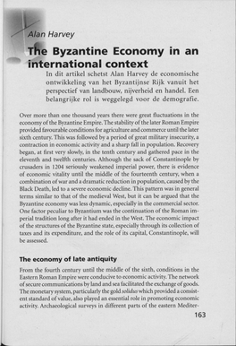 T E Byzantine Economy in an International Context