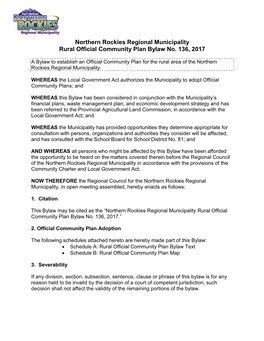 Rural Official Community Plan Bylaw No