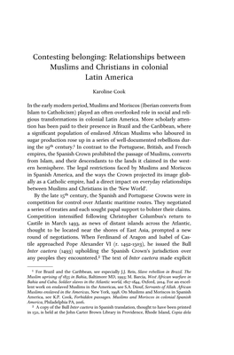 Relationships Between Muslims and Christians in Colonial Latin America