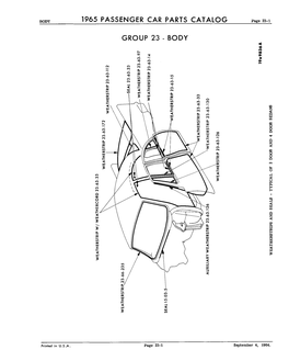 BODY 1965 PASSENGER CAR PARTS CATALOG Page 23-1