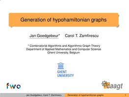 Generation of Hypohamiltonian Graphs