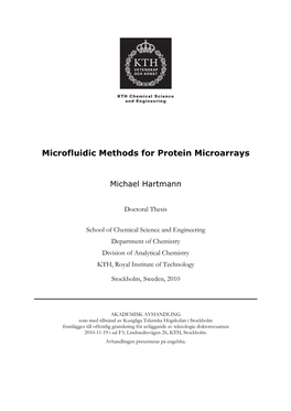 Microfluidic Methods for Protein Microarrays