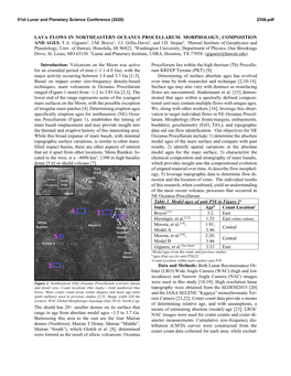 Lava Flows in Northeastern Oceanus Procellarum: Morphology, Composition and Ages