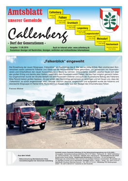 Amtsblatt Unserer Gemeinde Callenberg – 11