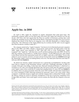 Apple Inc. in 2010